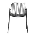 Metalowe czarne krzesło Willy Arm