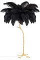 Lampa podłogowa z kloszem z piór Tiffany czarna