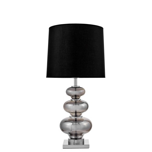 Szklana lampa nocna czarna dymiona Briston