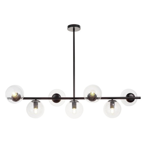 Nowoczesna czarna lampa Fredica W7 przezroczyste klosze