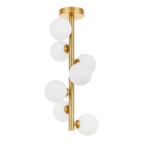 Nowoczesna pionowa lampa sufitowa Petrica W7 mosiężna