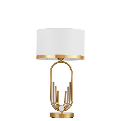 Biało-mosiężna lampa stołowa Zanetti