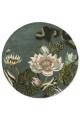 Zielono szary okrągły dywan w kwiaty WATERLILY ROUND MIDNIGHT POND 038608
