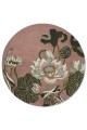 Okrągły dywan w kwiaty brudny róż WATERLILY ROUND DUSTY ROSE 038602