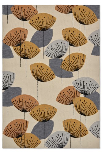 Dywan zewnętrzny w kwiaty DANDELION CLOCKS OCHRE 