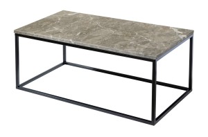 Prostokątny stolik kawowy Accent szary marmur czarne nogi 110x60