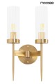 Podwójny elegancki złoty kinkiet Torch Twin Moosee
