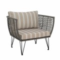 Elegancki fotel ogrodowy poduszka w pasy Mundo