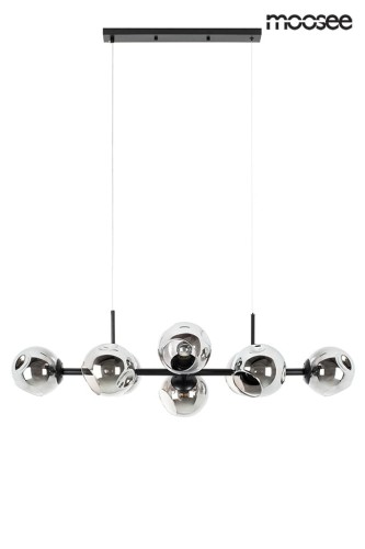 Nowoczesna lampa wisząca dymione klosze Romeo Black Moosee