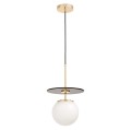 Nowoczesna lampa wisząca biało-złota kula Daltona W1