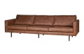 Koniakowa skórzana sofa Rodeo 3-osobowa Be Pure