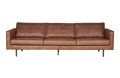 Koniakowa skórzana sofa Rodeo 3-osobowa Be Pure