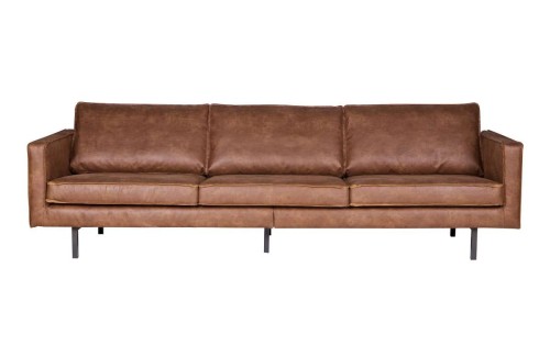 Koniakowa skórzana sofa Rodeo 3-osobowa Be Pure