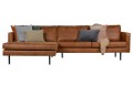 Skórzana koniakowa sofa narożna Rodeo Be Pure Lewa