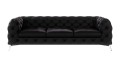 Obszerna pikowana sofa  3-osobowa Chesterfield Chloe Czarny