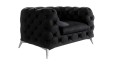 Obszerny pikowany fotel Chesterfield Chloe Czarny