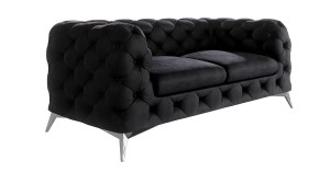 Pikowana sofa  2-osobowa Chesterfield Chloe Czarny