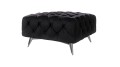 Pikowana komfortowa pufa Chesterfield Chloe Czarny