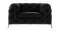 Pikowany fotel  Chesterfield Chloe Bis Czarny na nóżkach Glamour