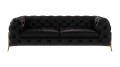 Obszerna pikowana sofa 2,5-osobowa Chesterfield Chloe Bis Czarna