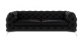 Obszerna pikowana sofa 2,5-osobowa Chesterfield Chloe Czarna