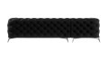 Pikowany narożnik Chesterfield Chloe czarny z szezlongiem