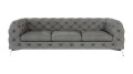 Obszerna pikowana sofa 3-osobowa Chesterfield Chloe Szary