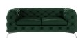 Pikowana sofa  2-osobowa Chesterfield Chloe Butelkowa zieleń