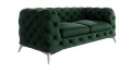 Pikowana sofa  2-osobowa Chesterfield Chloe Butelkowa zieleń