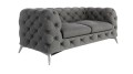 Pikowana sofa  2-osobowa Chesterfield Chloe Szara