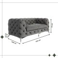 Pikowana sofa  2-osobowa Chesterfield Chloe Szara