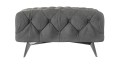 Pikowana komfortowa pufa Chesterfield Chloe Szara