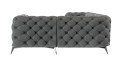Pikowany szary narożnik Chesterfield Chloe 2x1