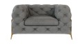 Pikowany fotel  Chesterfield Chloe Bis szary na nóżkach Glamour