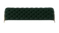 Pikowana sofa 3-osobowa Chesterfield Chloe Bis butelkowa zieleń na złotych nóżkach