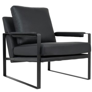 Czarny fotel Capitan skóra ekologiczna