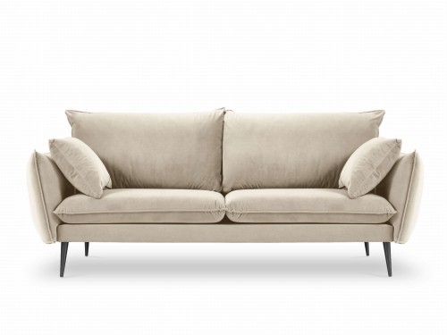 Sofa 3-osobowa Elio beżowy aksamit czarne nóżki