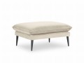 Elegancka pufa beżowy aksamit czarne nóżki Elio