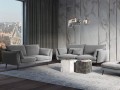 Sofa 3-osobowa Elio szary aksamit czarne nóżki