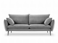 Sofa 3-osobowa Elio szary aksamit czarne nóżki