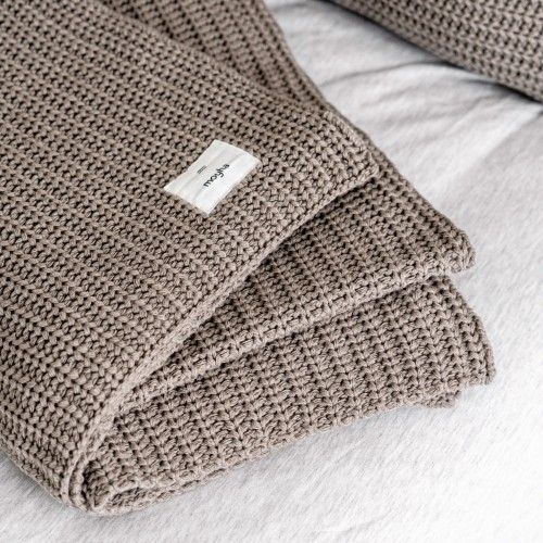 Pled pleciony beżowy 