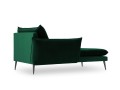Szezlong komfortowa leżanka Elio butelkowa zieleń aksamit czarne nóżki
