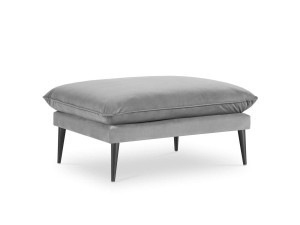 Elegancka pufa szary aksamit czarne nóżki Elio