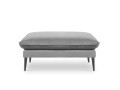 Elegancka pufa szary aksamit czarne nóżki Elio