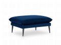 Elegancka pufa atramentowy aksamit czarne nóżki Elio