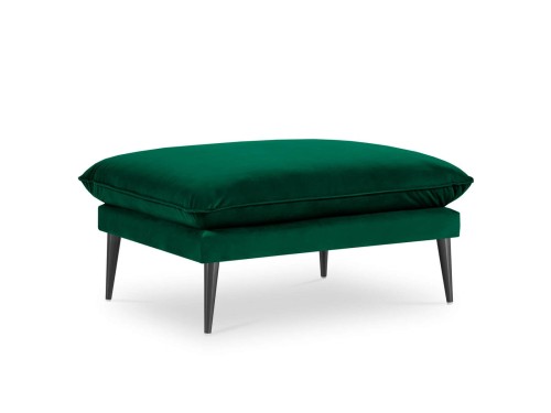 Elegancka pufa butelkowa zieleń aksamit czarne nóżki Elio