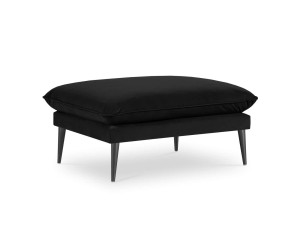 Elegancka pufa czarny aksamit nóżki retro Elio