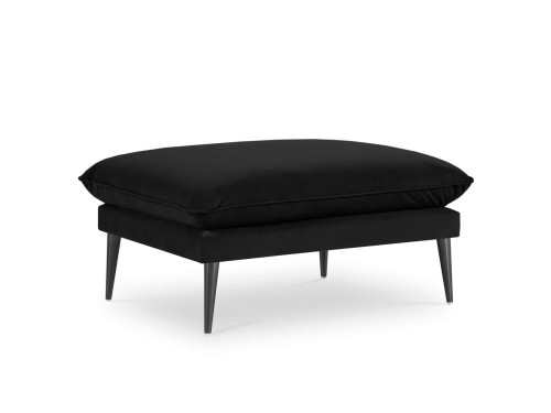 Elegancka pufa czarny aksamit nóżki retro Elio