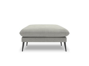 Elegancka pufa Elio strukturalna tkanina jasny szary