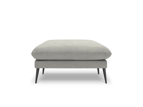 Elegancka pufa Elio strukturalna tkanina jasny szary